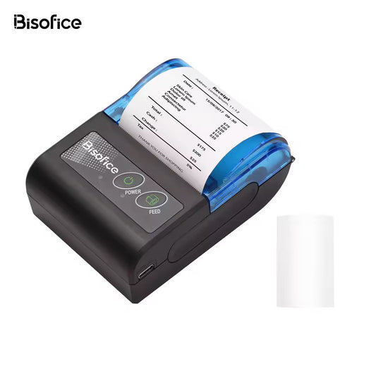 Bisofice Mini-imprimante thermique Portable 2 pouces sans fil USB